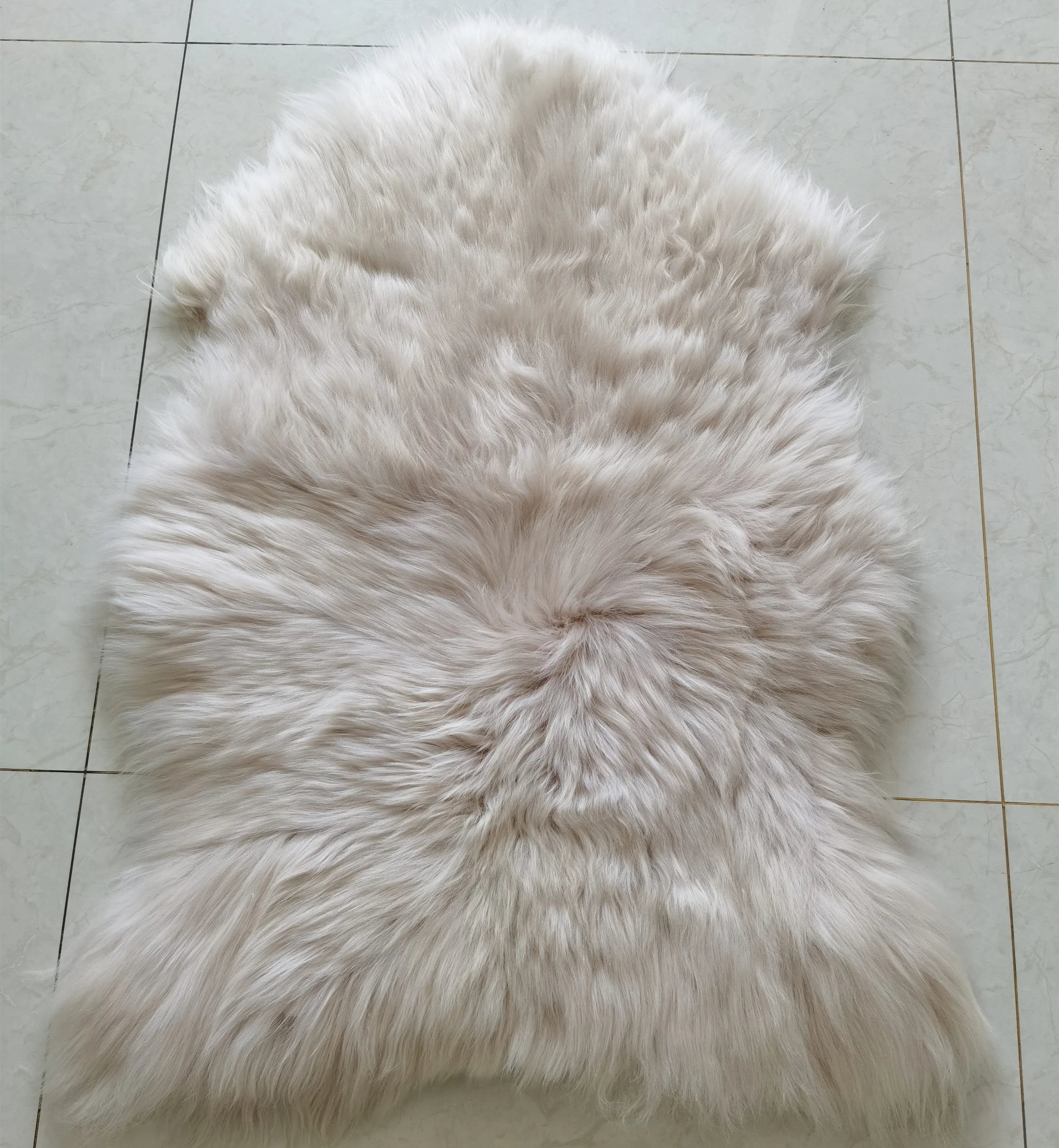 Factory Promotion Australian Real Long Pile Natural Sheepskin Fluffy Fur Thick Plush Luxury Rug for Home Car Camping