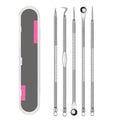 High Quality Steel Facial Pimple Spot Comedone Extractor 5pcs Acne Blackhead Remover Needles for Nose Care