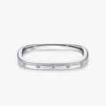 Ailmay 925 Sterling Silver Unique Fashion Sparkling CZ Square Stackable Finger Ring for Women Wedding Statement Female Jewelry