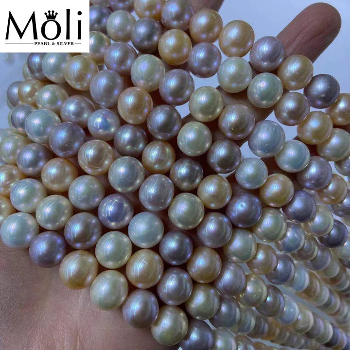 Three Mix Color White Natural White 10-11mm Round Freshwater Natural Real Pearl Strand CMA Certified OEM/ODM Brand for Wholesale