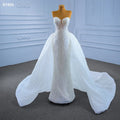Jancember Rsm67404  New Ladies Luxury Elegant Tube Top White Sequins Trailing Bridal Wedding Dress