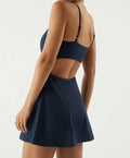 Premium Women's Sport Dress With Built-in Shorts and Hidden Pockets and Playful Cut-out Back Detail
