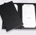 2 View Black PU Leather Restaurant Menu Cover Holder(Customized LOGO Inner Page)