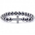 Hot Selling Jewelry Accessories Black Magnet Energy Yoga Cross Buddha Head Beaded Bracelet