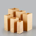 100% Recycled Paper Bag White Food Grade Grocery Takeaway Party Brown Kraft Paper SOS Bags Square Bottom Kraft Paper SOS Bag