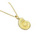 For Foxi Trendy Women's Necklace Ocean Beach Style Gold-Plated Conch Brass with Link Chain & Rhodium-Plated Fashion Jewelry