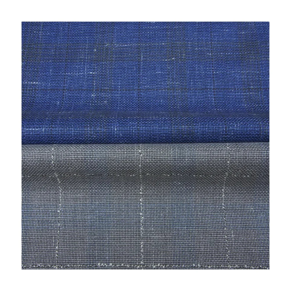 In Stock Italian Suiting Wool Blend Fabric Worsted Merino Wool for Men's Suits Yarn Dyed Pattern for Jackets