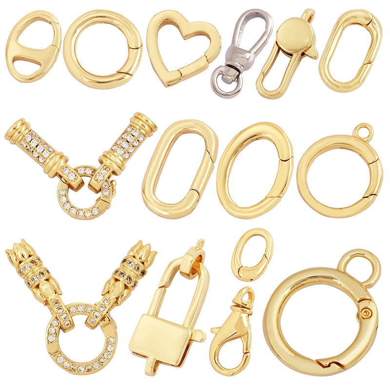 Classics Rotatable Lobster Clasp18K Gold PlatedNot Easy to TarnishBeading Bracelet Necklace Jewelry Component Supplies K43