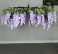 E07529 Custom Tree Plastic Hanging Flower Mini Purple Wedding Artificial Wisteria Table Tree Centerpieces for Decor