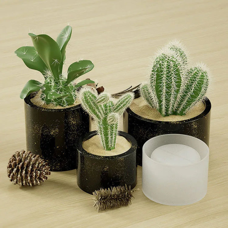 YS Aroma Plaster Candle Cup Moulds Organizer Silicone Mold Flower Pot Cup Moulds with Crystal Drip Diy Resin Concrete Molds