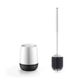 White Silicon and Plastic Wall Mounted Toilet Brush Holder Set for Bathroom
