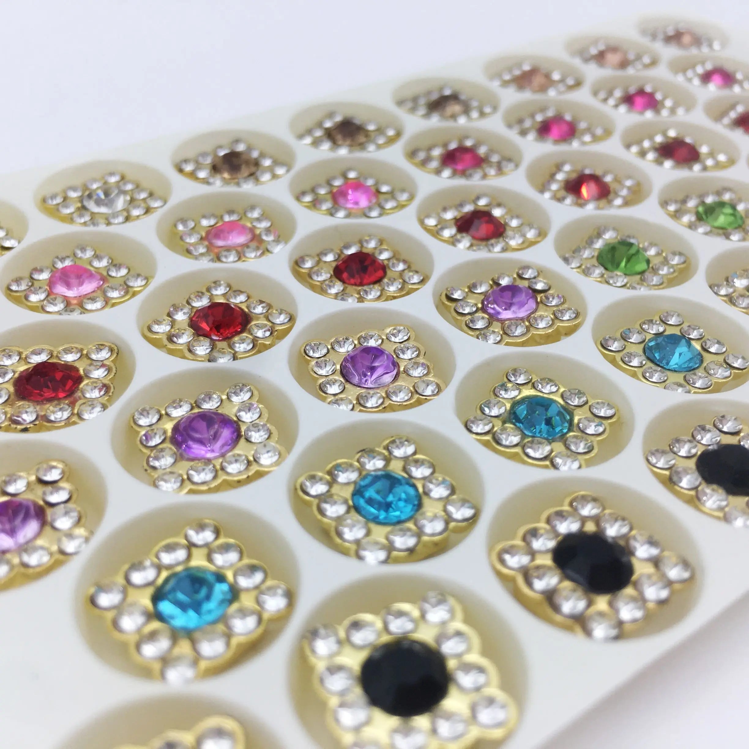 SINRONG Double-Layer Flower with Square Motif Rhinestones Machine-Made Flatback Style for Shoes Garments Bags