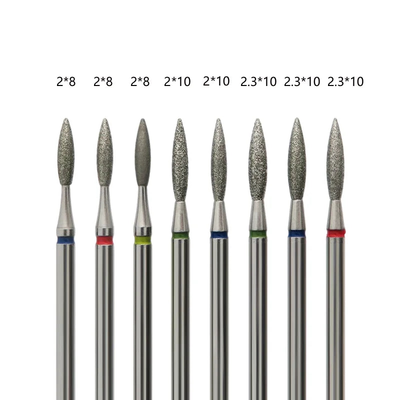 Electric File Cuticle Diamond Nail Drill Bit Flame Bit for Pytergium