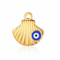 Beimai OEM Accessories Cross Eyes Gold Plated Stainless Steel Eye Pendant Shell Eye DIY Accessories