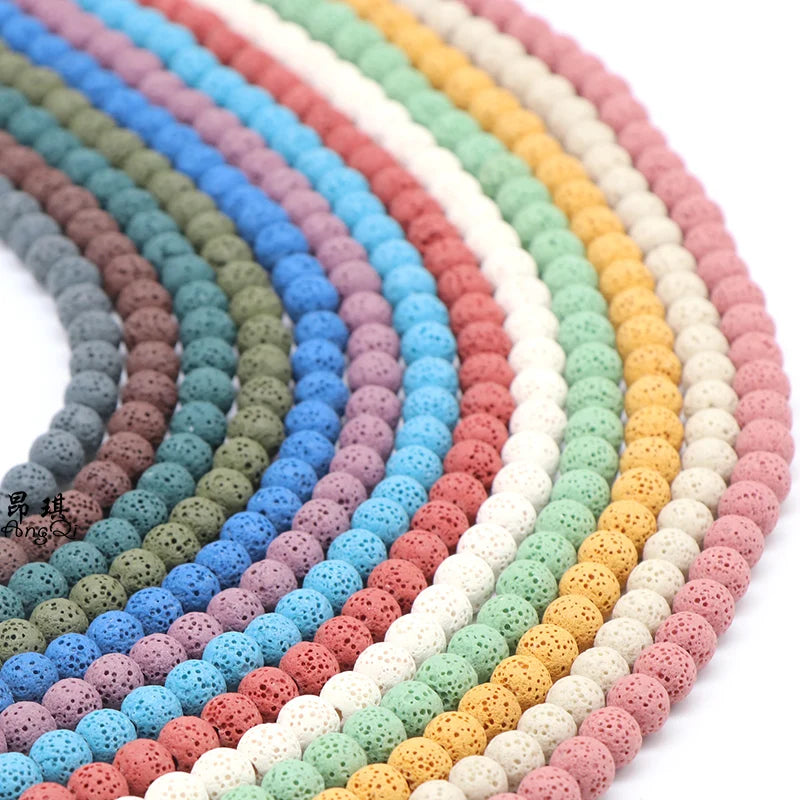 Natural Vocanic Rock Stone Bead Bracelet Essential Oil Natural Lava Stone Beads for Jewelry Making Bracelet Necklace