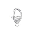 13mm Fashion 925 Sterling Silver Twill Shape Heart Lobster Clasp for DIY Jewelry Necklace Bracelet Making Accessories