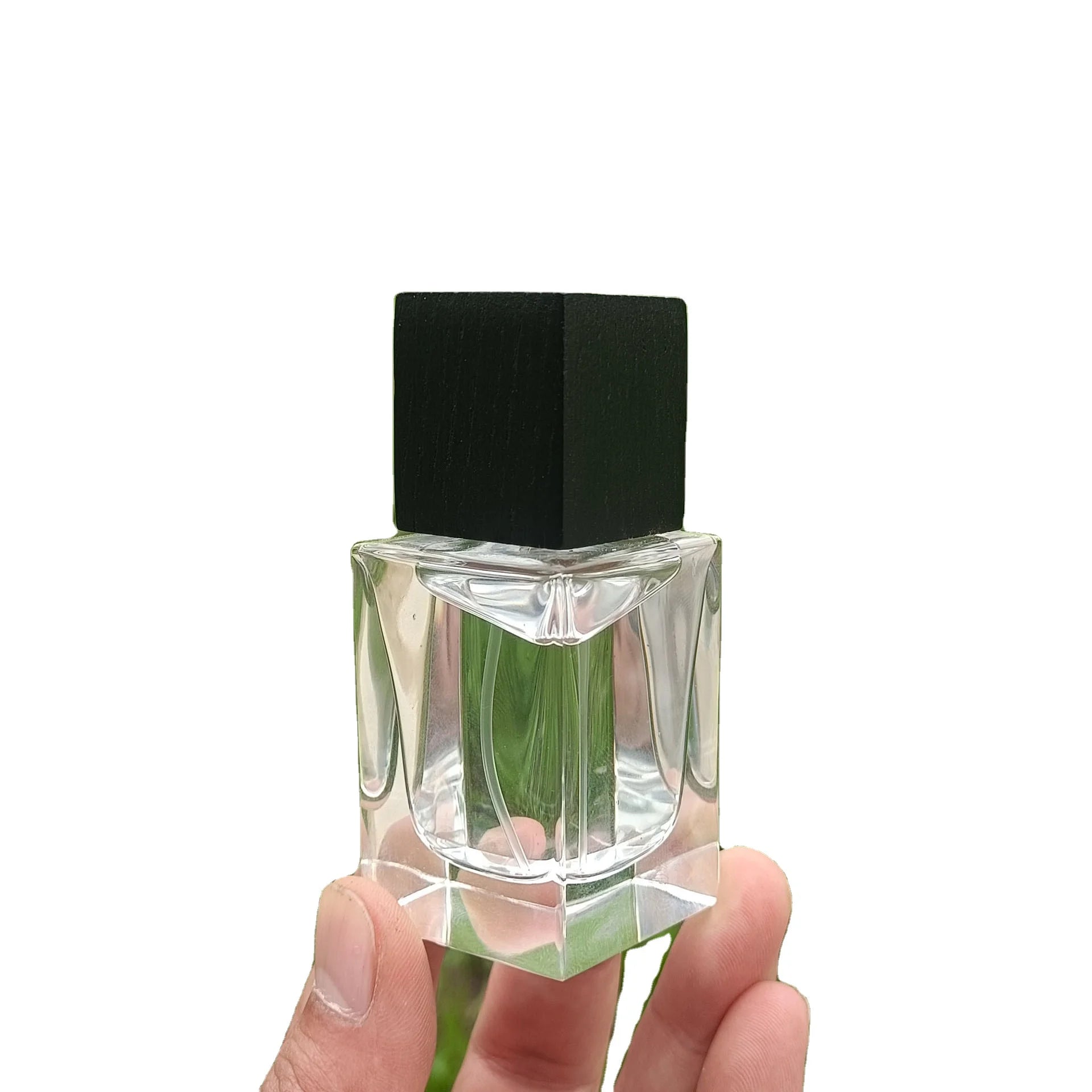 MUB 30ml Rectangular Crimp Polished Perfume Bottle High-end Spray Glass Perfume Bottle