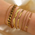 Hot Selling Cuban Snake Chain Bracelet 18K Gold Plated Bracelet Stainless Steel Chain Bracelet for Women