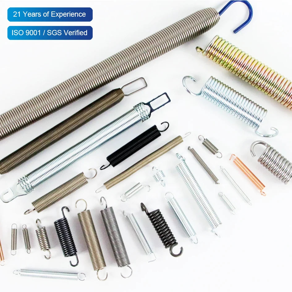 Hengsheng OME Custom Industrial Duty Stainless Steel Spiral Metal Zinc Plated Coil Torsion Extension Spring with Ends Hook