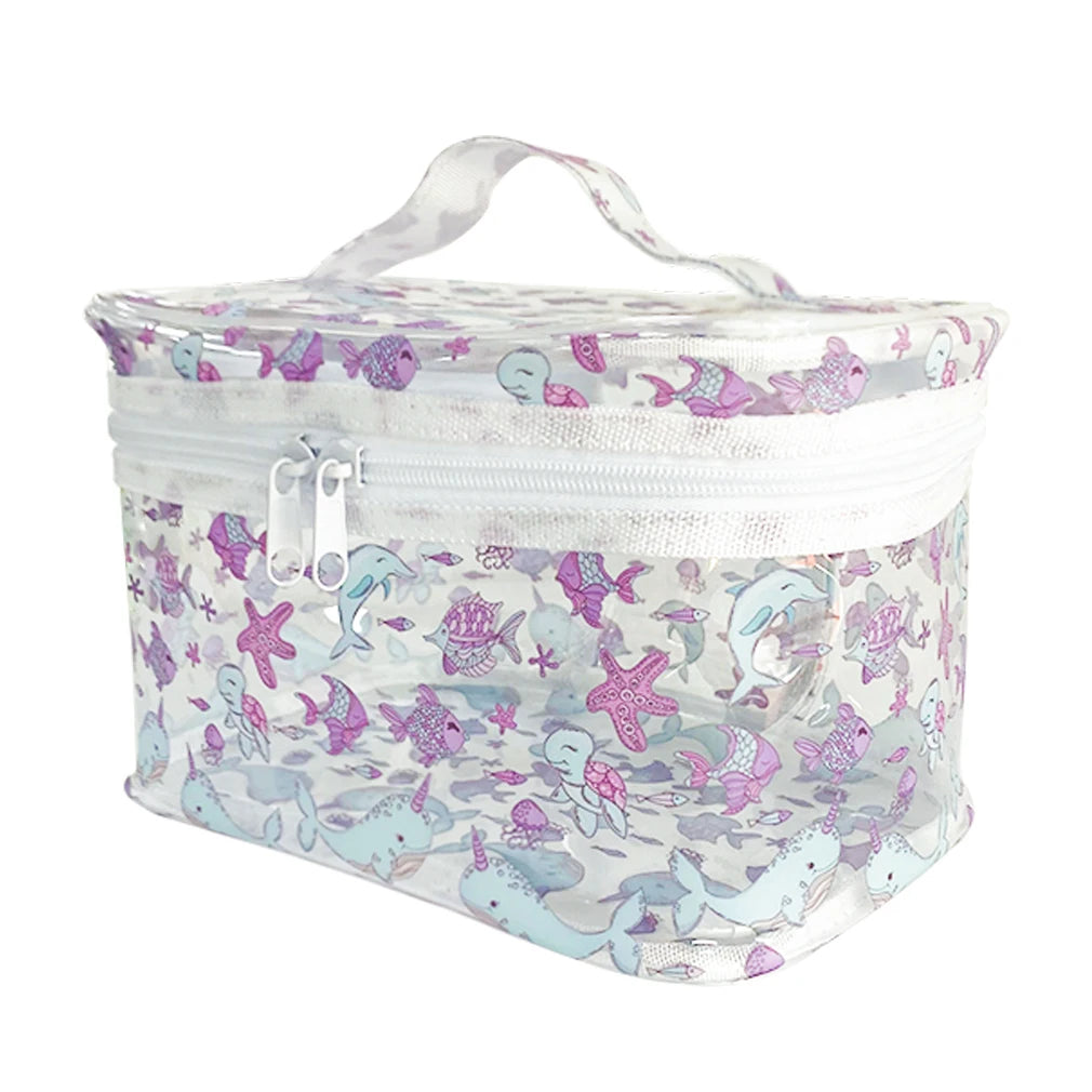 National Foldable Waterproof Cosmetic Bag with Zipper PVC Material Makeup Organizer HY Brand