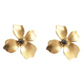 Retro Fashion Gold Plated Flower Earrings for Women 2025