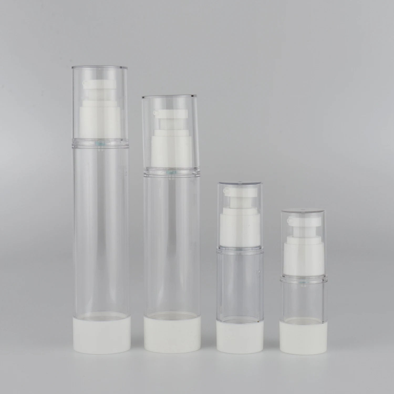 White in Stock 15ml 30ml 50ml Mini Atomizer White Head Mist Airless Spray Bottle Packaging Cosmetic Airless Pump Bottle