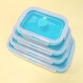 Foldable BPA-Free Food Grade Silicone Tableware Heat Resistant Lunch Container Outdoor Storage Lid Functional Dinnerware Sets