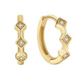 Nagosa Geometric Dainty Jewellery 925 Sterling Silver 18K Gold Vermeil Cubic Zirconia Triple Rhombic Hoop Earrings