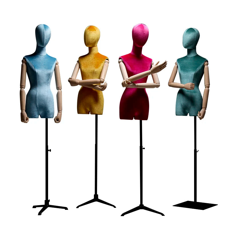 New Design Half Body Dress Form Mannequin Wooden Female Stand for Window Display Mannequins Stand for Clothing Store