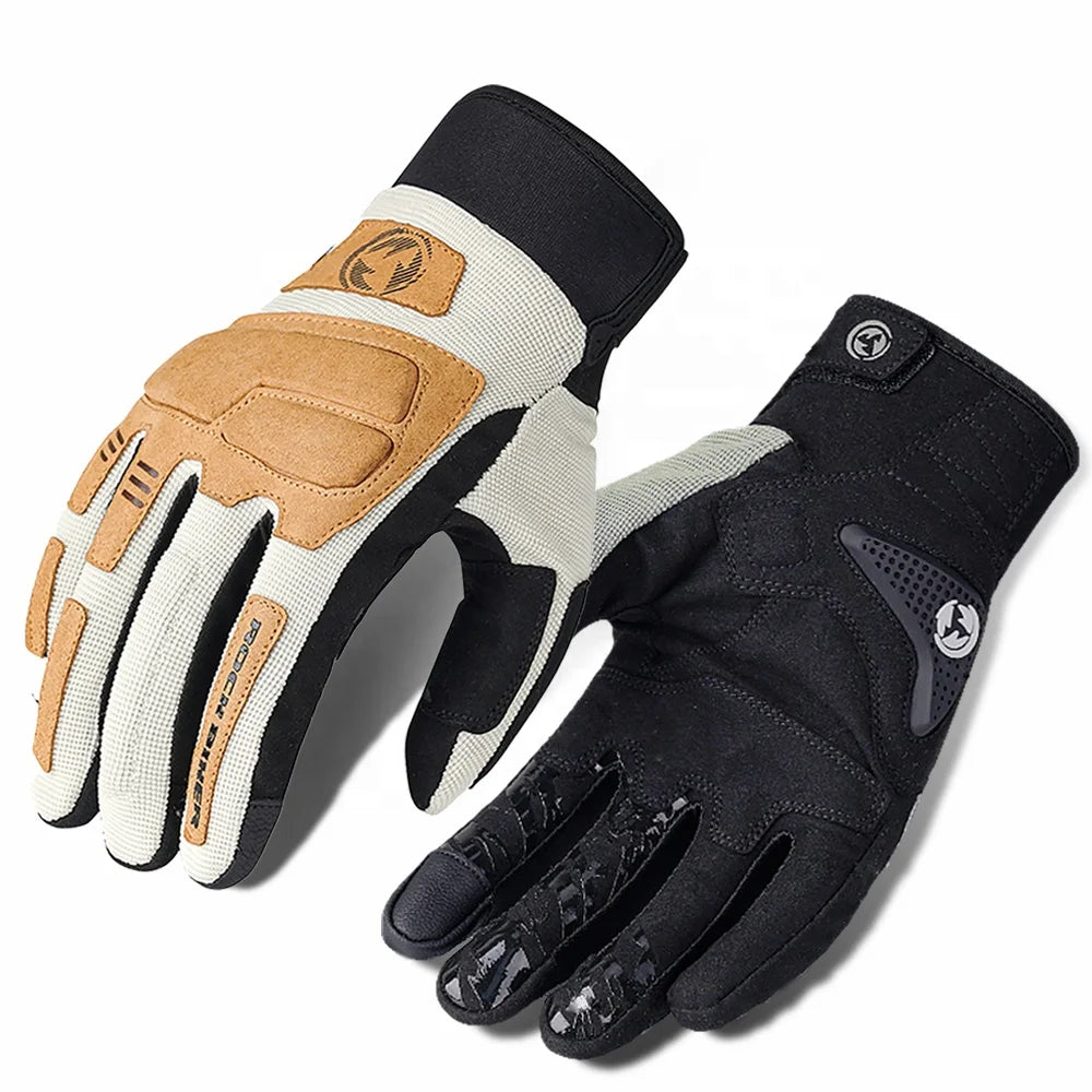 2023 Summer Retro Motorcycle Riding Gloves Touch Screen Motocross Racing Gloves Breathable Motorbike Cycling Bike Hand Gloves