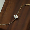 Ins 925 Sterling Silver Shiny Zircon Four Leaf Clover Chain Bracelets for Women Girls Jewelry MegaBDM