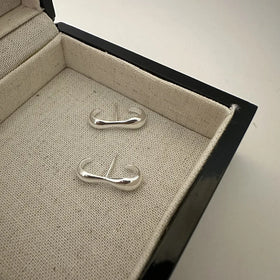 Fine Jewelry Non Tarnish Earring 925 Sterling Silver Unique bar Shape Stud Earring