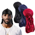 QL Wholesale Custom Hair Accessories Solid Color Silky Polyester Durag Hat Pirate Cap Chemo Turban for Muslim Women