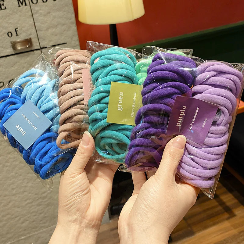 50Pcs/set Women Kids Hair Ties New Arrived Candy Color Rubber Band Fashion Elastic Hair Bands