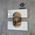 40CM Modern Simple Golden Iron Art High Gloss Wall Hanging Luxury Creative Mirror Home Decoration New Dropshipping 2025 DDP