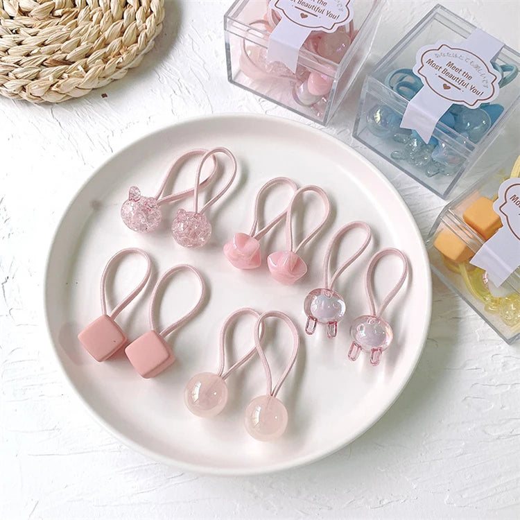 10PCS/Set 2022 Cute Rubber Band Does Not Hurt the Hair Girl Head Rope Kids Hair Ties Children's Hair Accessories