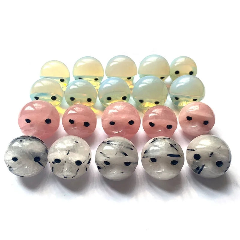 Wholesale Hand Carved Crystal Animal Carvings Rose Quartz Hedgehog Other Crystal Crafts