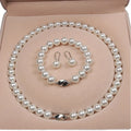 Trendy Korean Design Exquisite Gift Jewelry Set 10mm White 100% Natural Sea Shell Pearl Necklace for Women Cheap 3 Color Strand