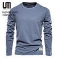 2025 Hot Selling Wholesale Men's 100% Cotton Long Sleeve T-Shirts - Casual Basic Tee (Breathable Fabric for Daily Wear)
