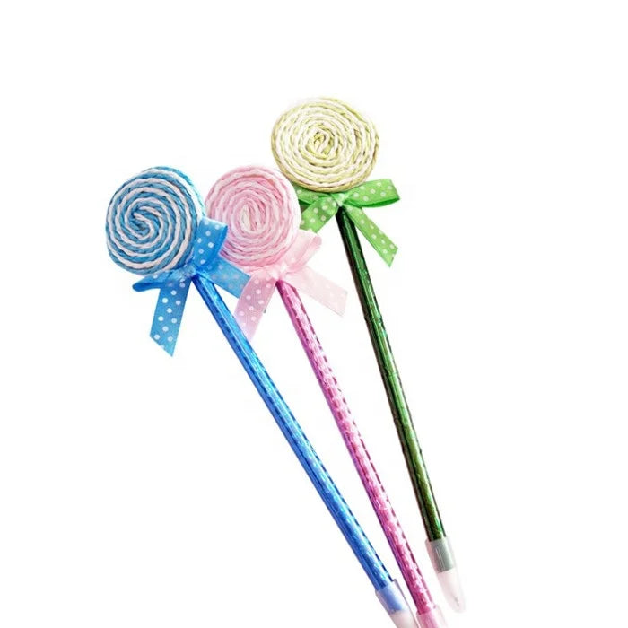 Kawaii Round Lollipop Bow Plastic Ballpoint Pen