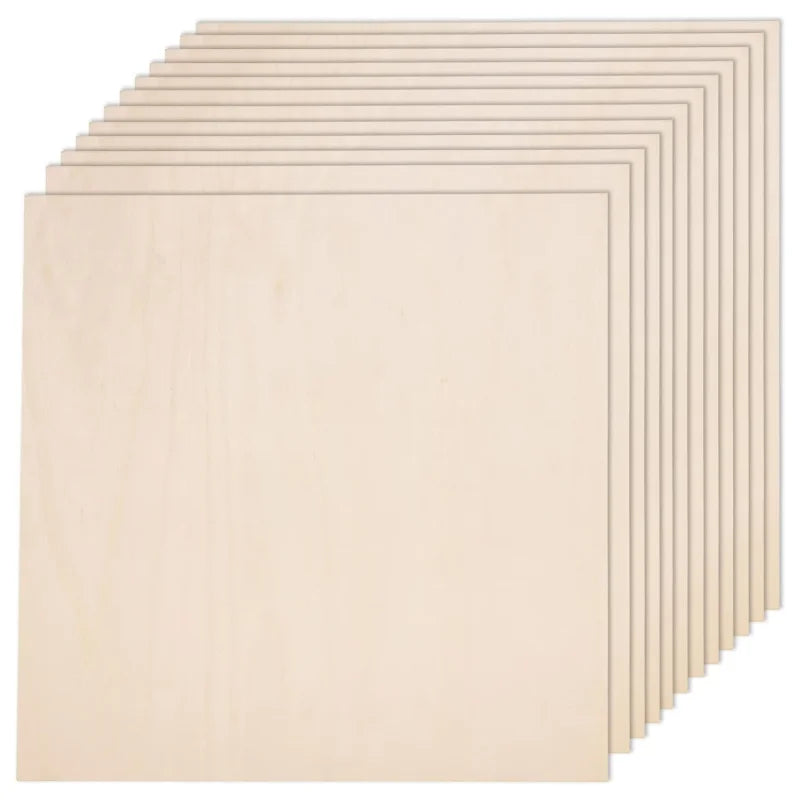 Customizable 1/8 X 12 X 12 Inch Plywood Laser Cut Wooden Card Unfinished Basswood Plywood DIY Painting Stained Basswood Boards