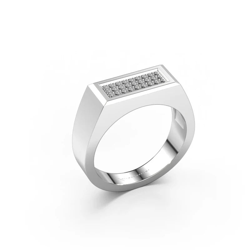 Sterling Silver 925 Men's Ring High Quality Fine Jewelry Ring for Man Custom Simple Zircone Rectangle Engagement Ring