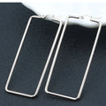 Fashion Stainless Steel Wire Rectangle Dangle Hoop Diy Beads Hooped Earrings Accessories Outfit Party Jewelry Designer Jewelry