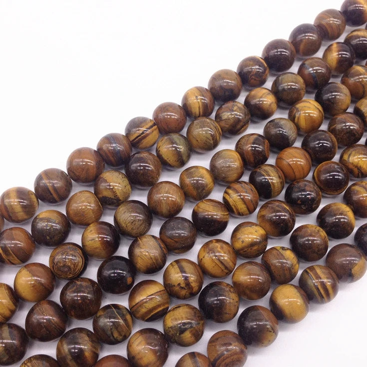 Stock Very Cheap Low Quality Tiger Eye Round Bead Stone Loose Strand for DIY Jewelry Stone Materials