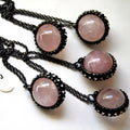 NM43183 Small Rose Quartz Crystal Ball Necklace Round Rose Quartz Layering Necklace Rose Quartz Sphere Necklace