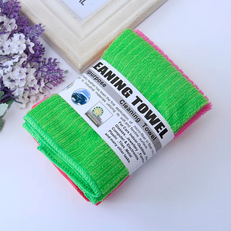 Home Furnishings Cloth Traceless Solid Color Strip Purpose Kitchen Towel Sets Packed Microfibre Colors All Novelty Printed