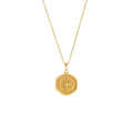 Ins Trendy Relief Octagonal Star Pendant Stainless Steel Necklace Elegant Flower Shaped Women Collarbone Chain 18k Gold-Plated