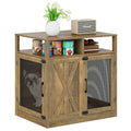 Factory Direct Pet Cage Furniture Dog Crate Wood and Metal for Medium Dogs Dog Kennel with 2 Storage Shelf