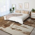 Modern Brown Vintage Rugs Non-Slip Abstract Faux Cashmere Carpet for Living Room College Dorm Kids Playroom Home Office