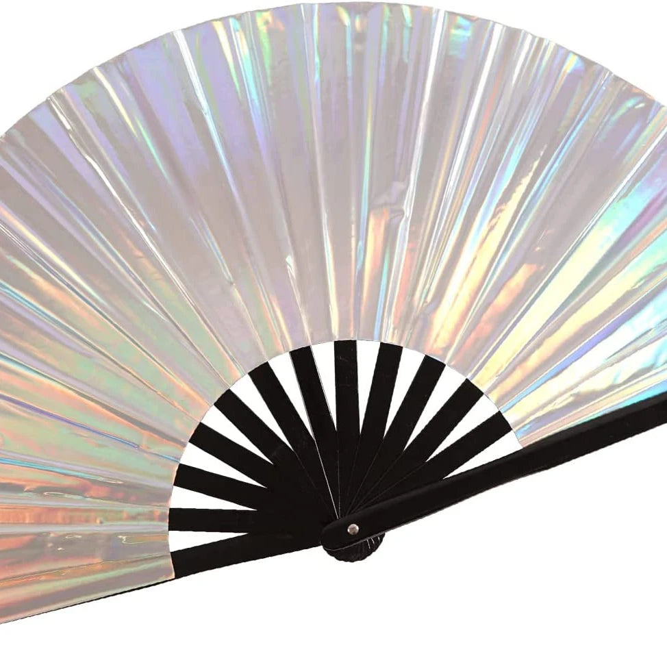 Wholesale Bamboo Hand Crank Fan Large 33cm PVC Party Holding Fans Decorative Model Pattern Painted Souvenirs Business Gifts